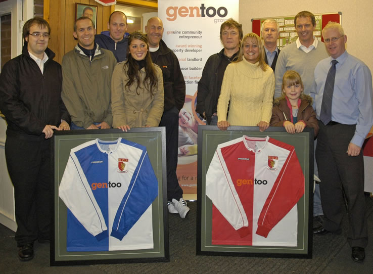 Gentoo personnel at the launch of their sponsorship of Sunderland RCA